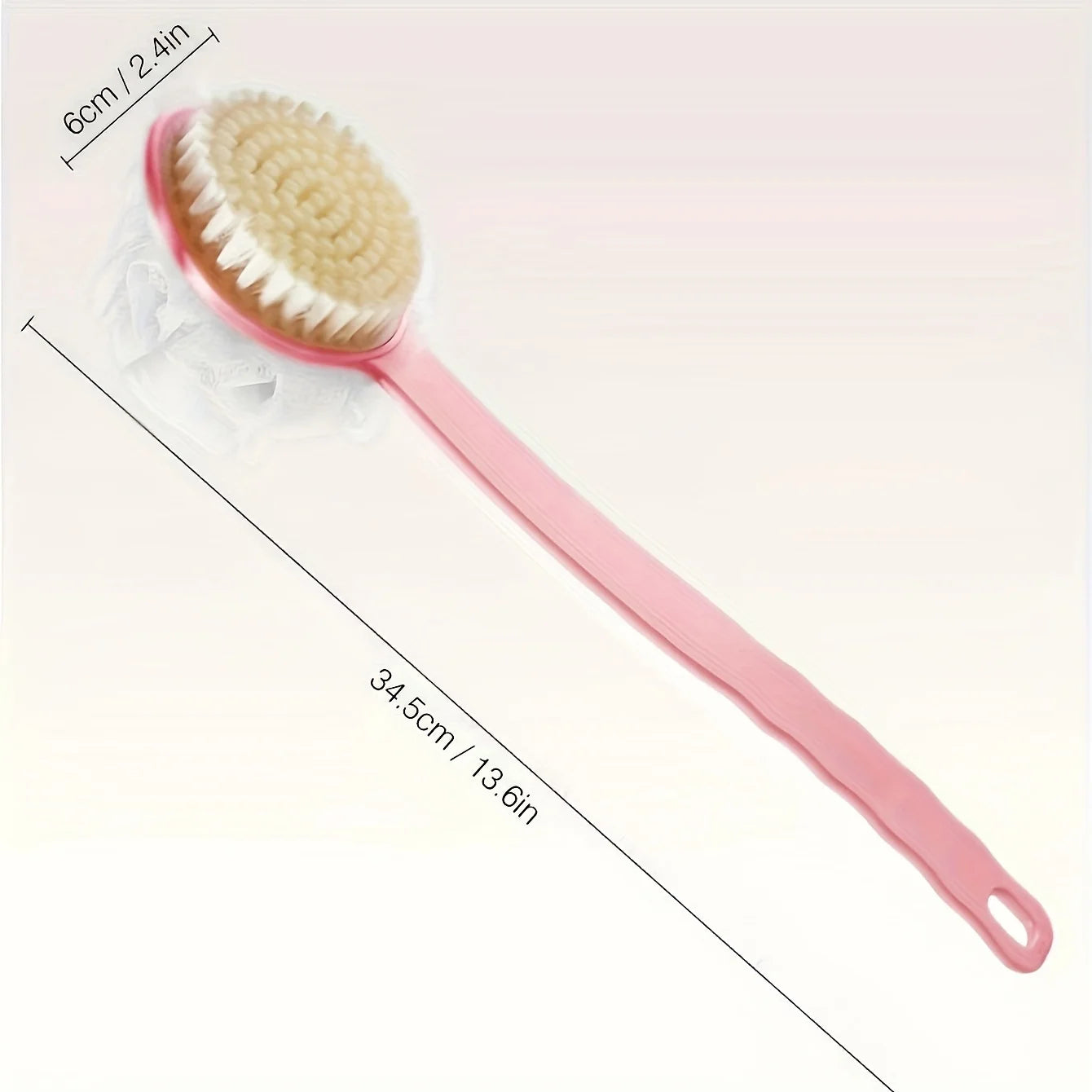 Soft Body Scrubber with Long Handle – Exfoliating Shower Brush, Gentle Skin Massager & Bath Cleaning Brush