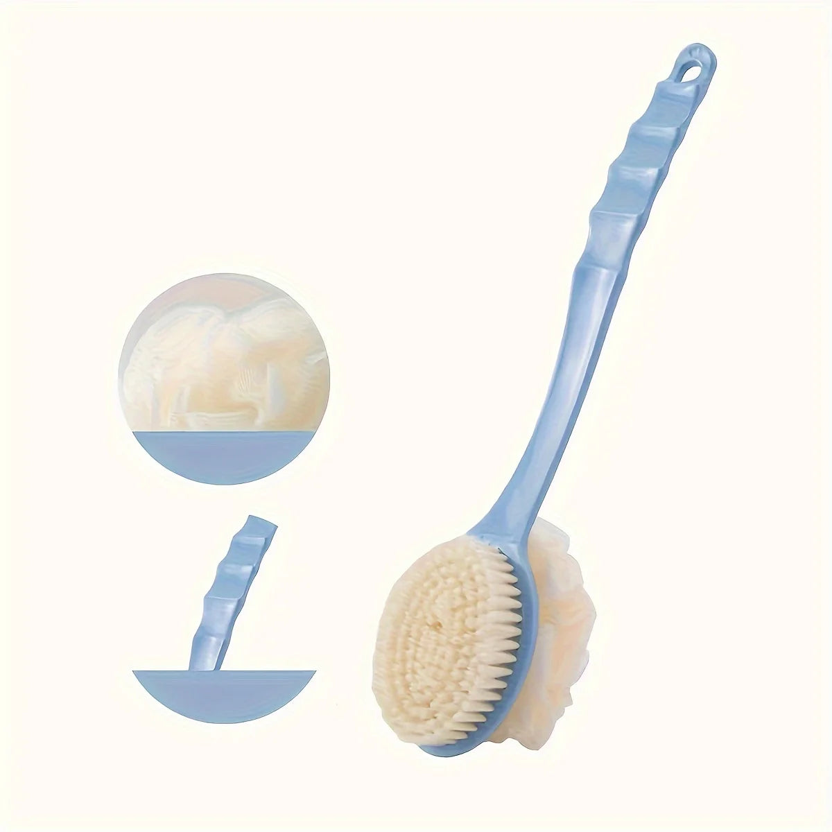 Soft Body Scrubber with Long Handle – Exfoliating Shower Brush, Gentle Skin Massager & Bath Cleaning Brush