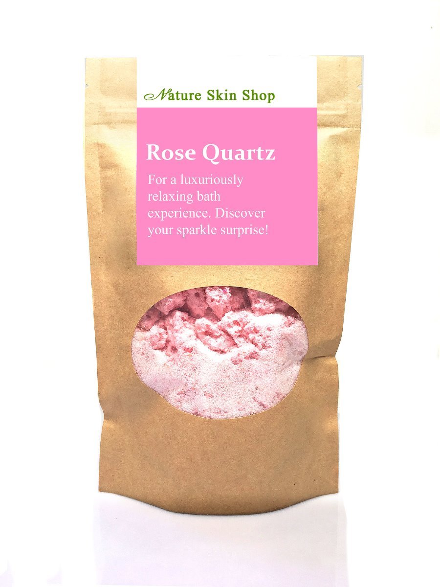 Rose Quartz Foaming Bath Soak. Hidden Surprise Bracelet Inside